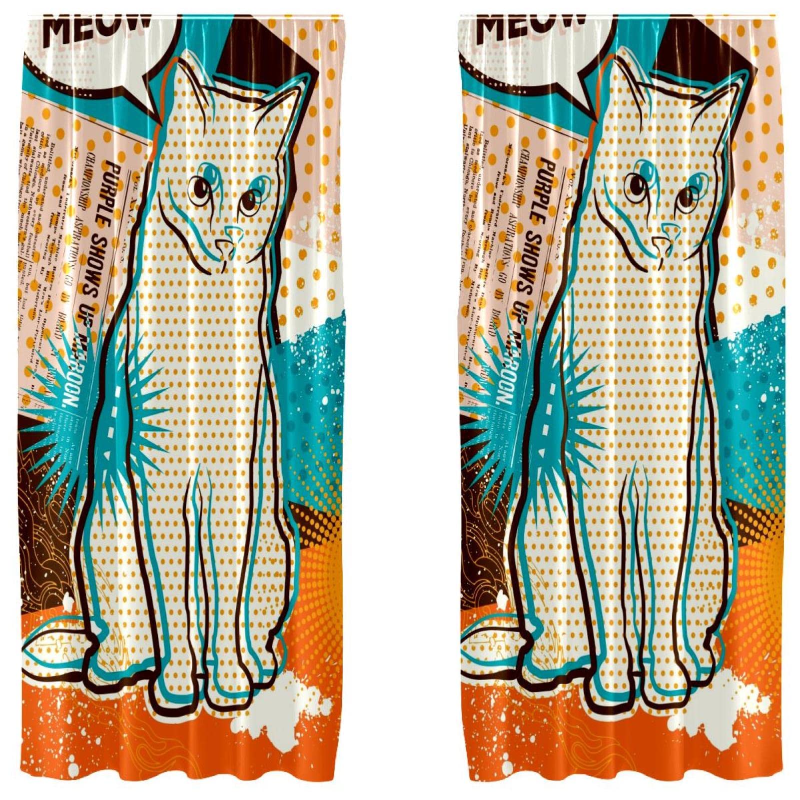Panneaux décoratifs chat pop art pour masquer le vis-à-vis du salon