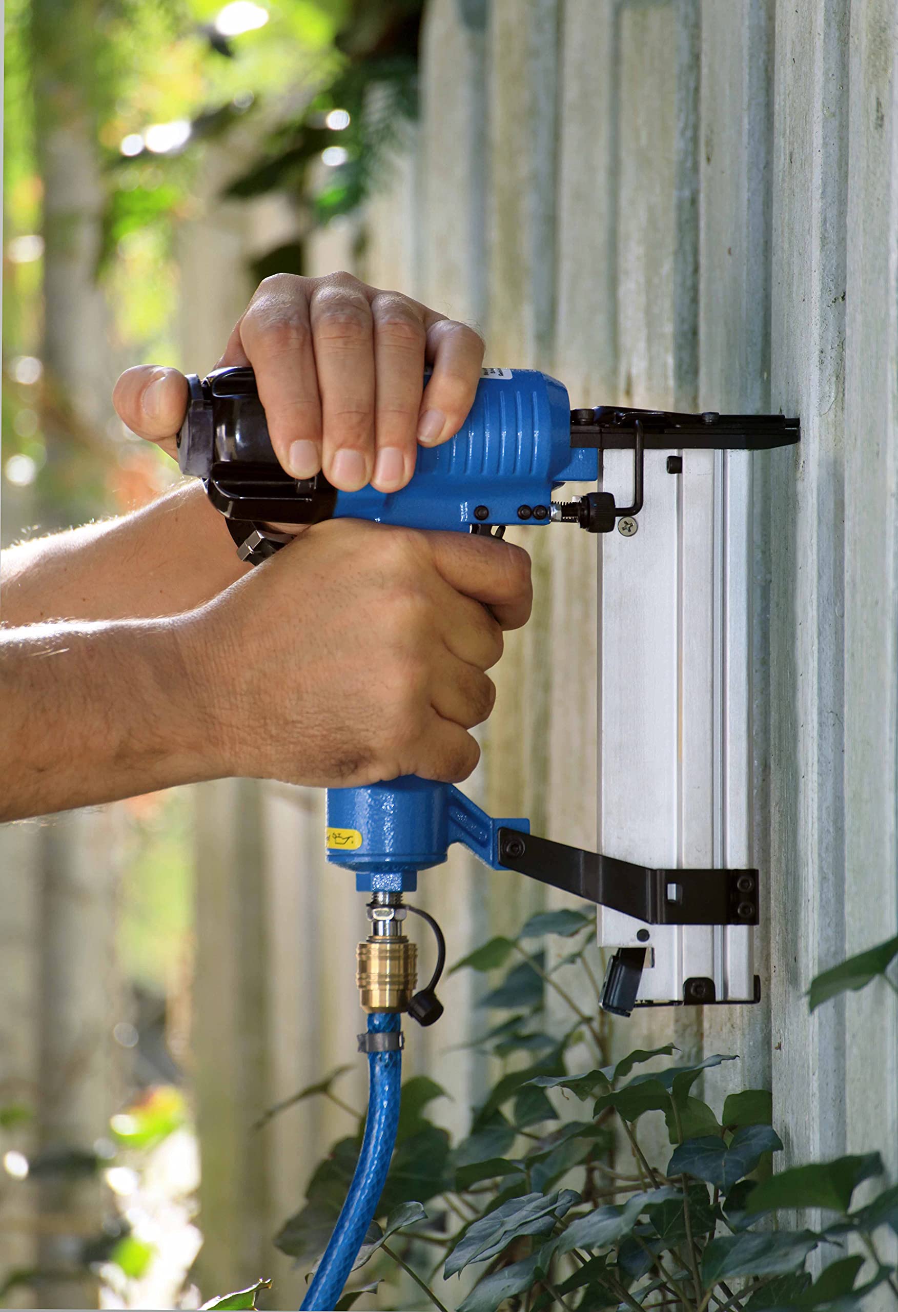 as - Schwabe Set di tubi per aria compressa con inserto in tessuto di poliestere Serie 2050, 20m di tubo per aria compressa in PVC 9 x 3 mm con attacco rapido e ugello a spina, blu, 12708