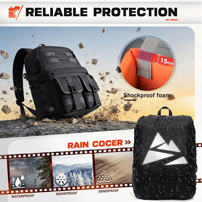 Mochila para cámara RAINSMORE miniatura 5