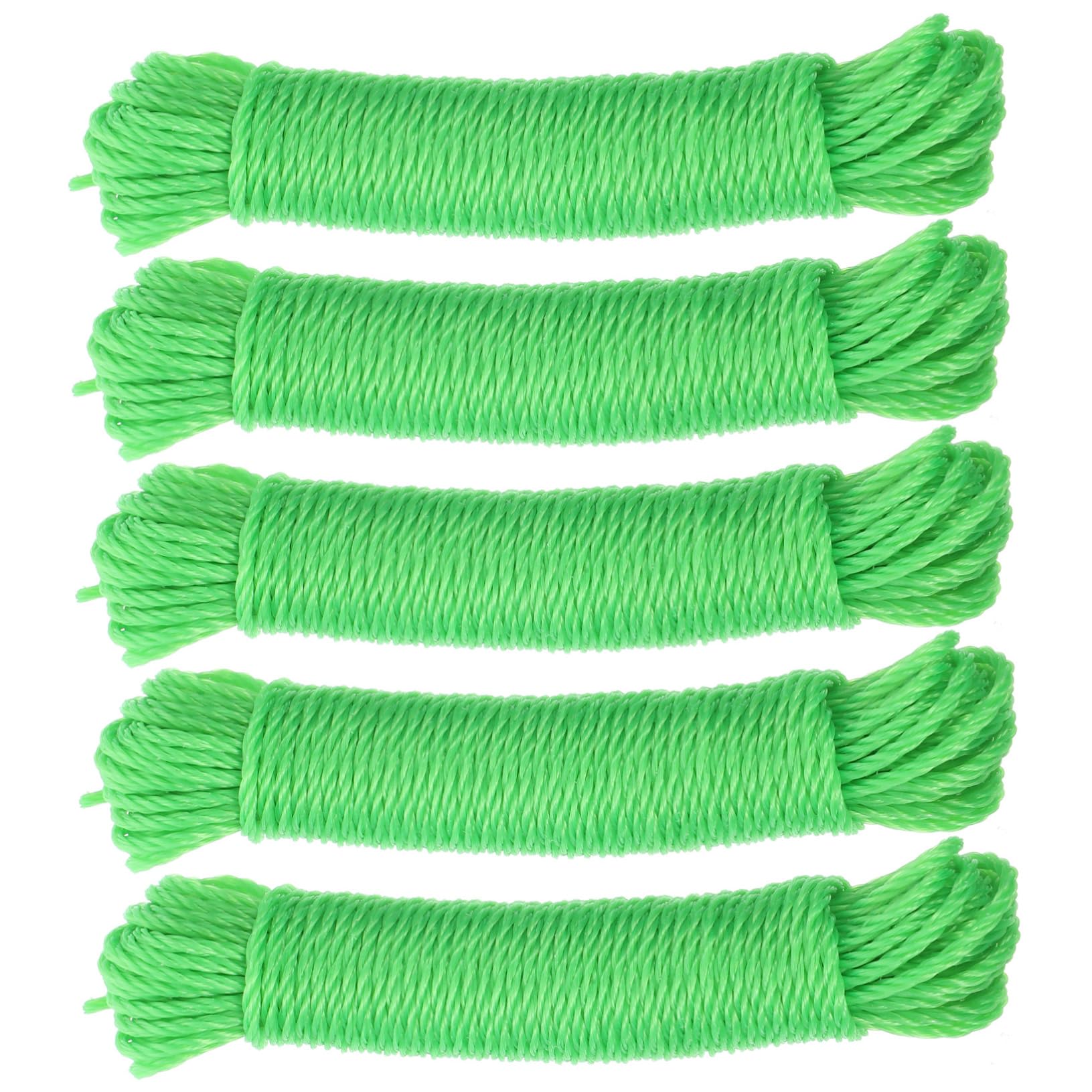 KOMBIUDA 5pcs Windproof Portable Clothes Drying Rope Nonskid Nylon Clothesline for Travel Camping Outdoor Use Lightweight Wear Resistant Drying