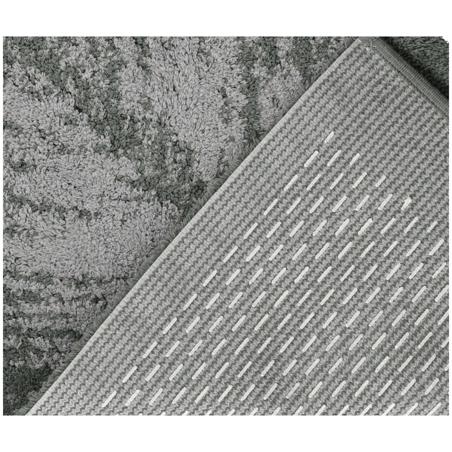 Casatessile Alfombra de baño Antideslizante Plume Alfombra de baño de algodón Lavable con Plumas - Verde Salvia
