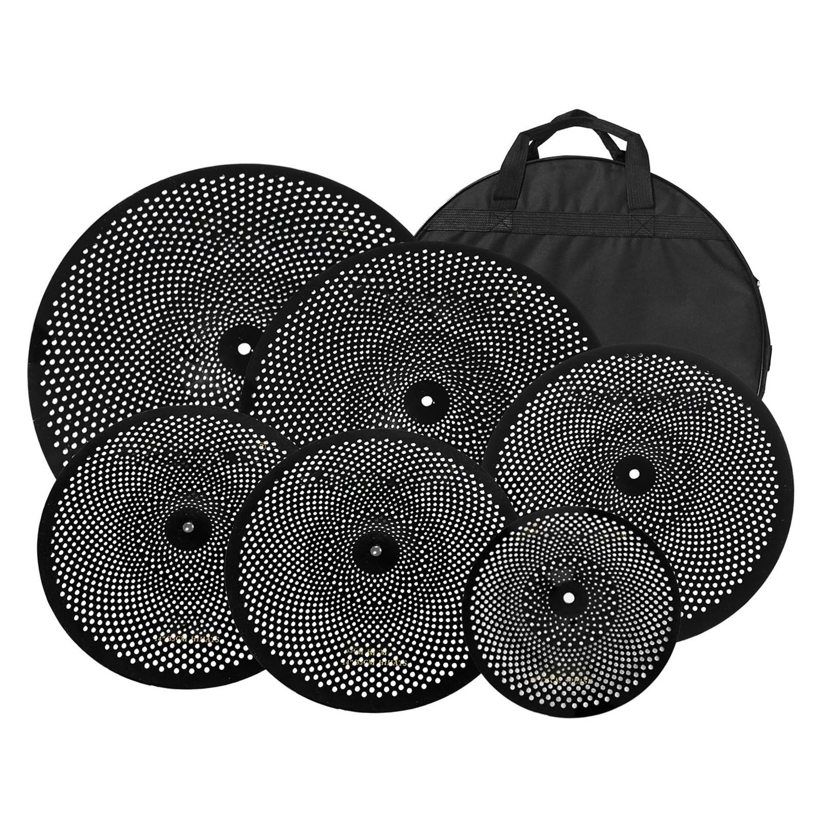 Becken Mute Beckenpaket 10"Splash, 14"Hi-Hat, 16"Crash, 18"Crash, 20"Ride Becken Mit Geringer Lautstärke 6-teiliges Schlagzeug-Übungsbecken(A)