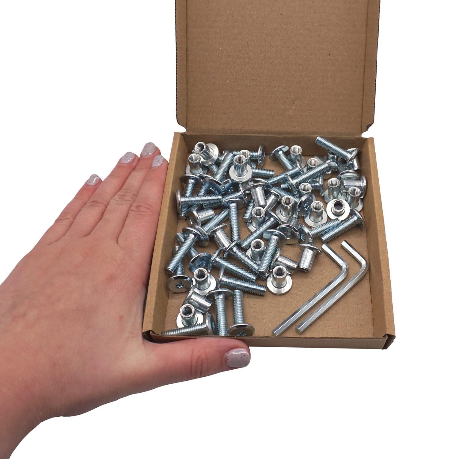 (Pack of 30 pcs) Zinc Plated Steel Joint Connector Bolts M6 x 25 mm With Nuts, Furniture