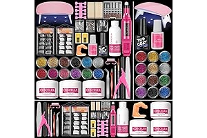 Professional Acrylic Nail Kit for Beginners with 12 Decorative Colors