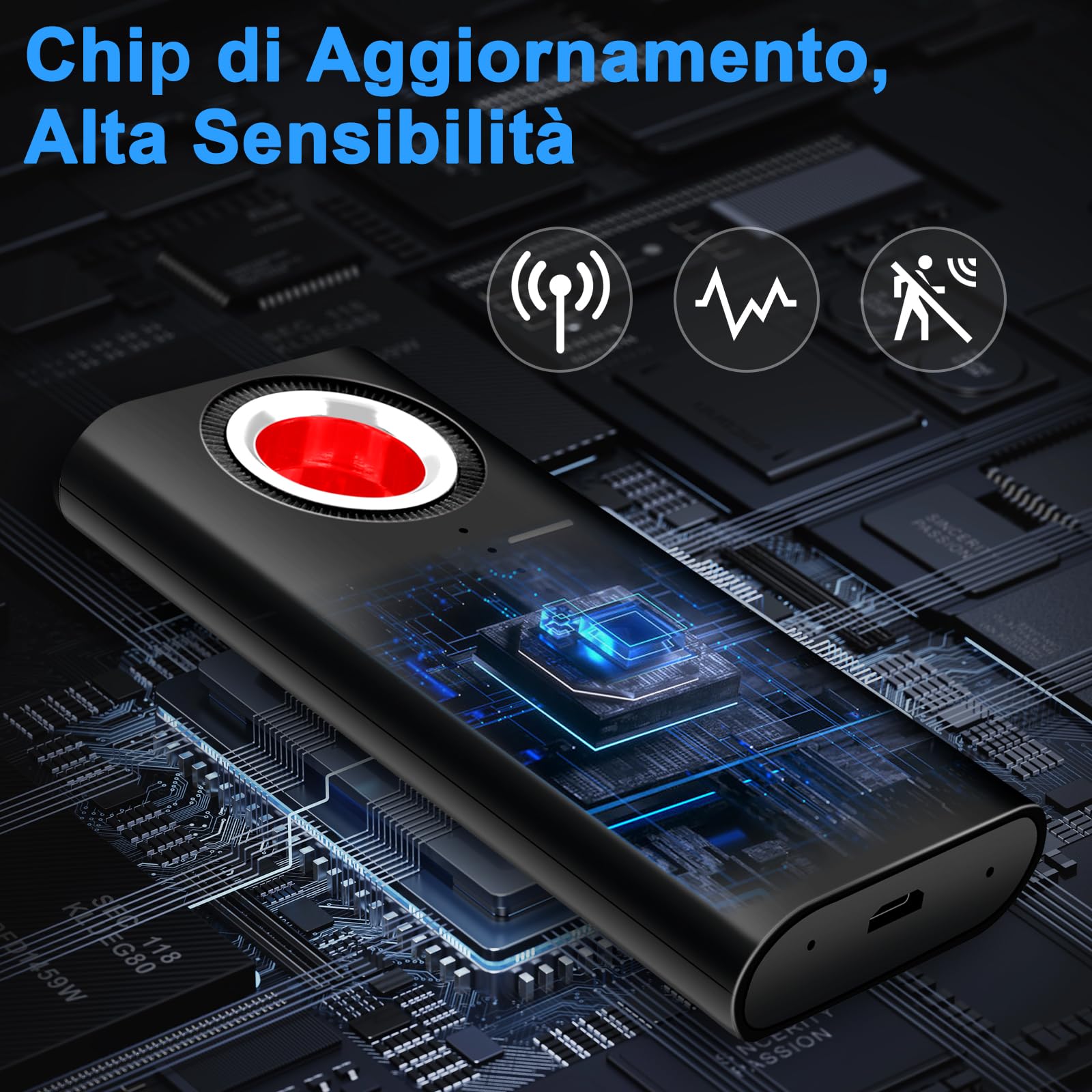 Rilevatore Microspie, Rilevatore di Videocamera Micro Spia, Rilevatore Telecamere Nascoste Segnale, Rilevatore di Segnale GSM Dispositivo Rilevatore di Segnale Anti-Spia per Hotel/Cameretta