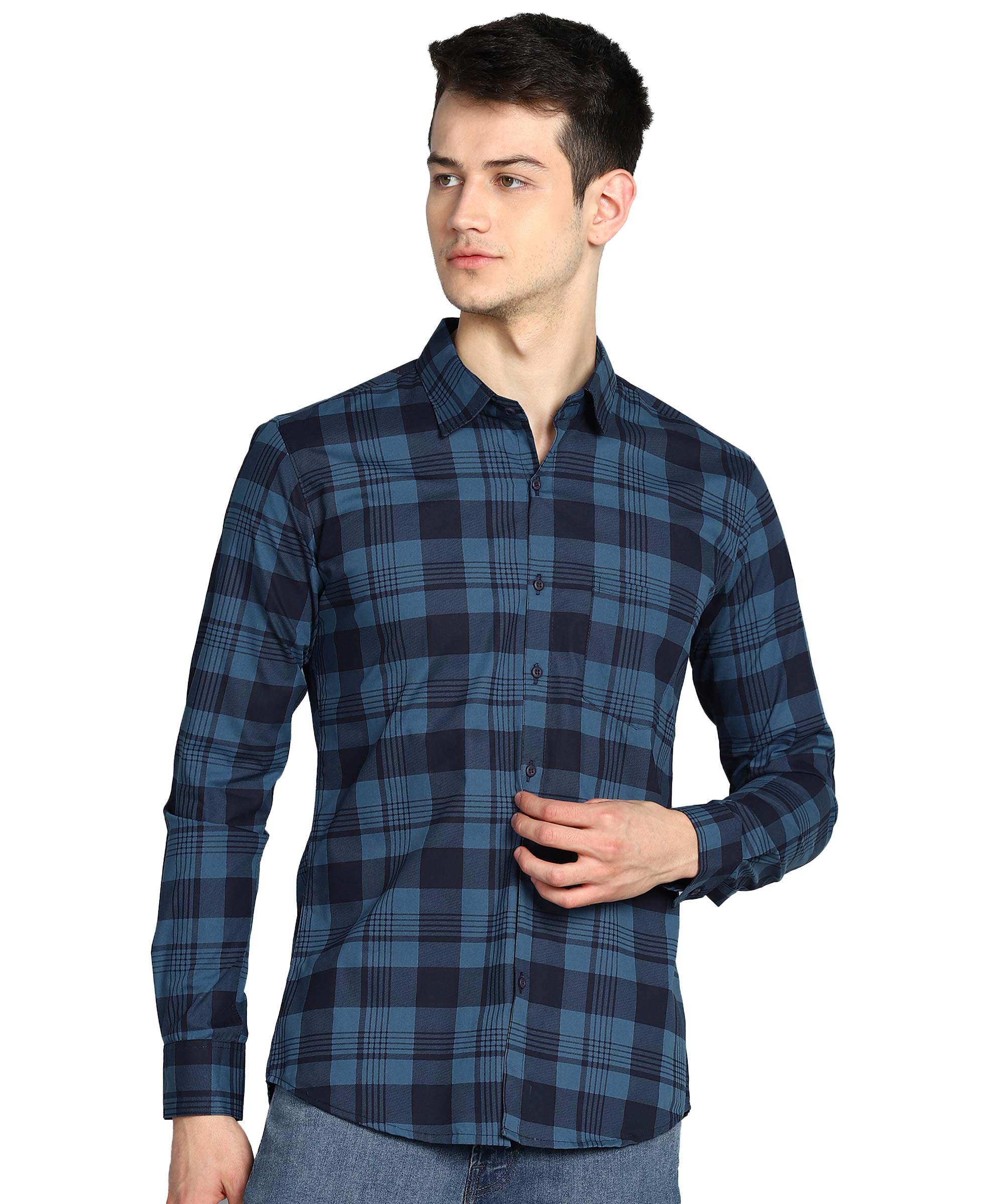 Men Cotton Checkered Shirt (VR-ST242)