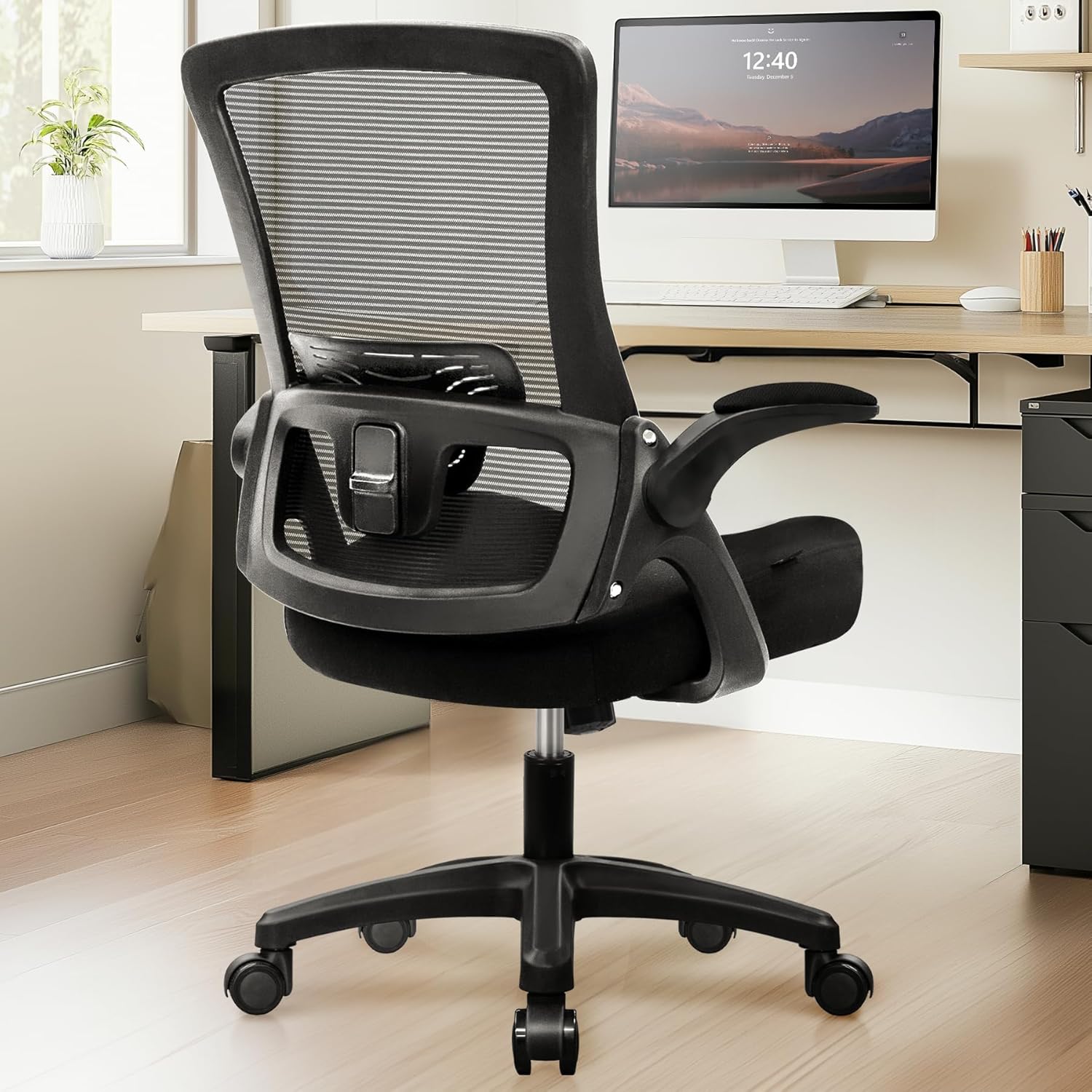 NEO CHAIR Office Desk Chair Computer High Back Mesh Gaming Seat with Ergonomic Adjustable Comfy Flip-up Armrests Lumbar