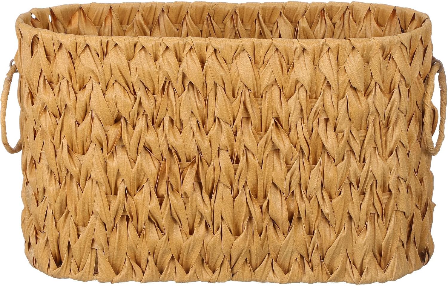 Toilet Paper Basket Holder Woven Storage Box with Handle Imitation Rattan Toilet Organizer Linen Color Bathroom and Kitchen Storage Container