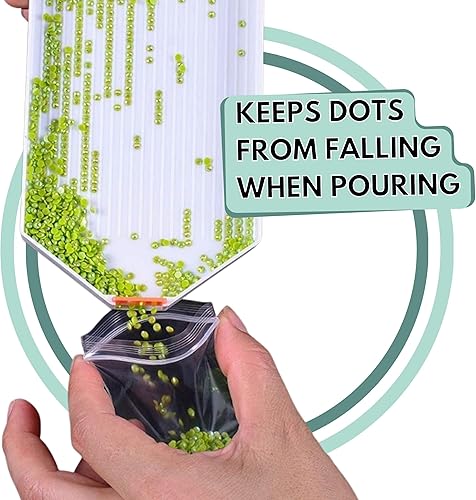 Miniatura 2 de Paquete de 10 unidades. Solo tapas*** Tapas de bandeja de pintura de diamantes para accesorios de almacenamiento de cuentas blancas grandes, puntos