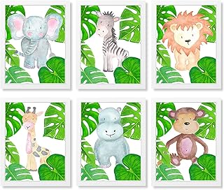 Nursery Prints - Set of Nursery Prints - Nursery Wall Picture - New Baby Print - Jungle Animals Prints - Watercolour Animal Print