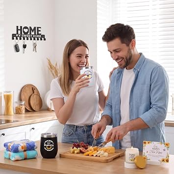 Housewarming Gifts New House -19 Pcs Closing Gifts for Couple Friend Women Men Home Buyers, House Warming Basket for New Houses Apartment Kitchen Presents(Sunflower,Colorful)