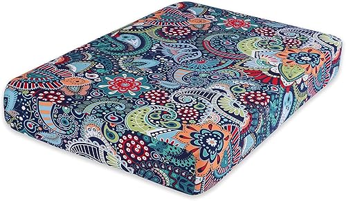 Miniatura 55 de hyha Fundas de cojín de sofá estampadas, fundas de sofá florales lavables para sofá de 3 cojines, fundas de cojín elásticas con patrón de Rojo y