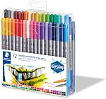 Staedtler Double-Ended Fiber-Tip Pens, Non-permanent Ink, Fine & Bold Writing and Coloring Tips, 72 Assorted Colors, 3200 TB72