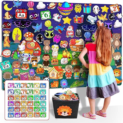 Juego de 200 tableros de fieltro con bolsa de almacenamiento, para enseñanza preescolar, franela de pared, tablero ocupado, hoguera, fiesta,