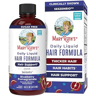 MARYRUTH'S Daily Liquid Hair Formula | With 500 mg SesZenBio™ + 2,500 mcg Biotin | Vitamin C | Thicker, Stronger Hair for Women | Hair, Skin, & Nail Health | Collagen Production | 16 Fl Oz - Amazon product rated Grade B