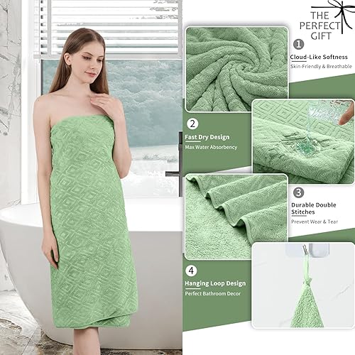 Vista 125 de Juego de toallas de microfibra de 8 piezas, 2 toallas de baño, 2 toallas de mano, 4 toallas pequeñas, toalla de baño extra grande para baño, hotel