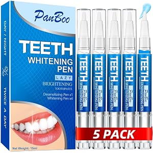 Teeth Whitening Pen 4 1 5 Pack 70 Treatments Use Twice a Day Up to 1-6 Shade Whiter