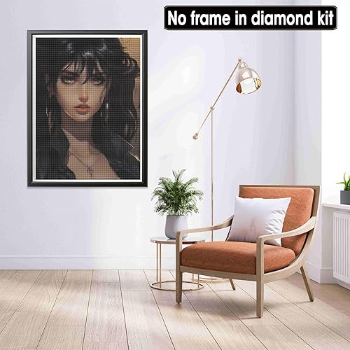 Miniatura 4 de Kits de pintura de diamantes para mujer para adultos, pintura con caricatura artística de diamantes, taladro completo redondo, diamantes de