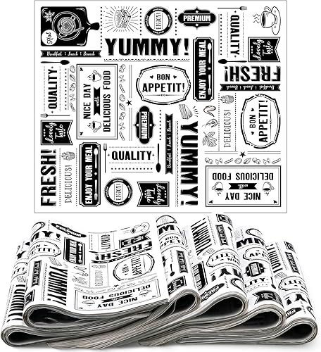 Seajan Hojas de papel encerado de papel de periódico de 13 x 15.8 pulgadas, resistentes a la grasa, papel impermeable para envolver sándwich, papel