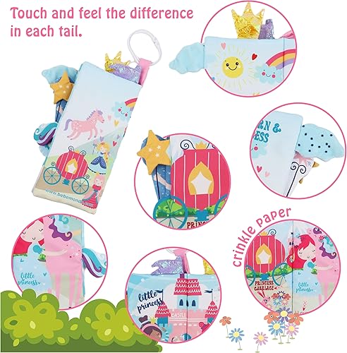 Miniatura 26 de Libros de pescado para bebés de 0 a 6 meses, juguete sensorial de alto contraste, juguetes sensoriales para bebés de 6 a 12 meses, libros arrugados