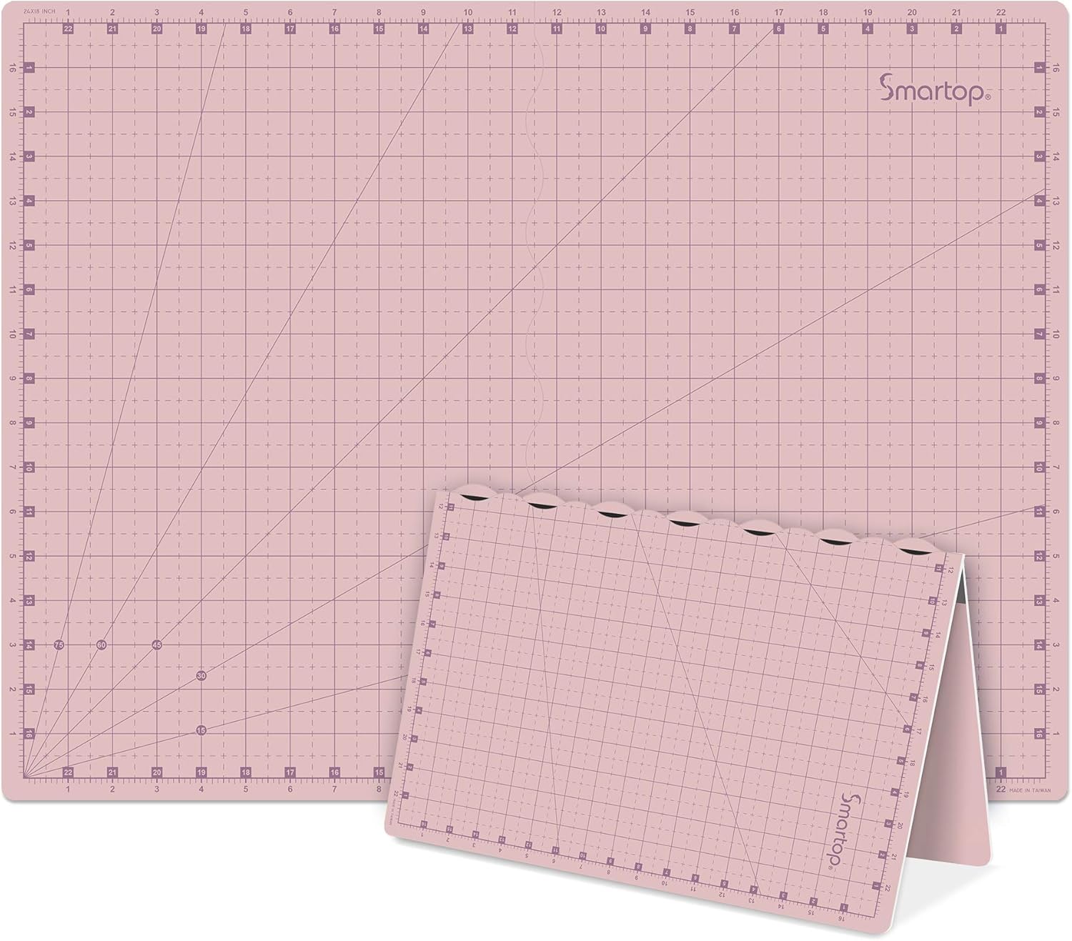 24"x18" Self Healing 3 Layer Folding Cutting Mat, Non-Slip Non-Reflective, Great for Crafts, Quilting, Sewing, Scrapbooking Molandi Pink (Molandi Pink)