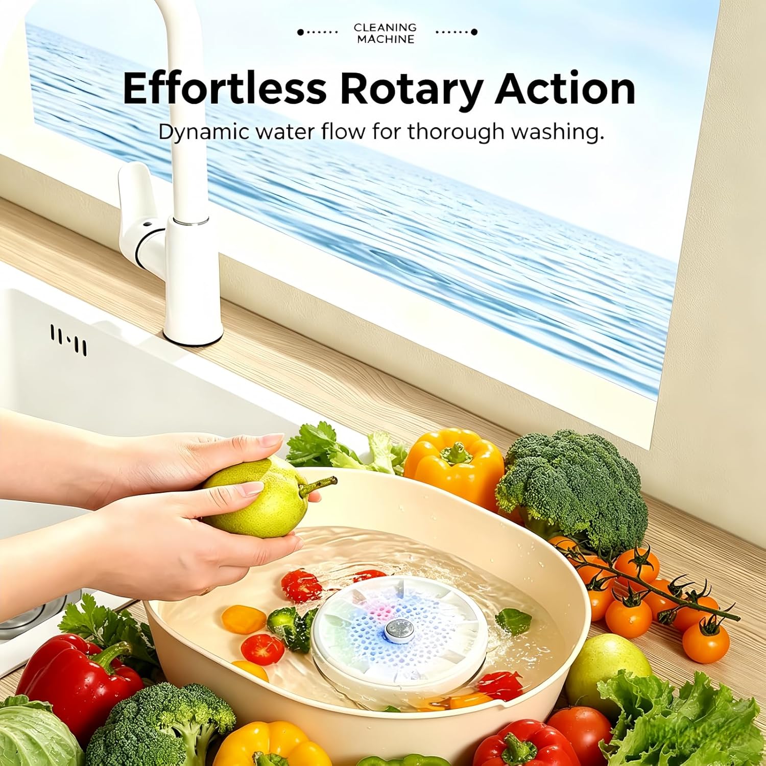 2026 Upgraded Titanium Electrolysis Fruit And Vegetable Washer,Waterproof Fruit Cleaner Spinner & Portable Produce Purifier Device,Sink Mount Fruit Cleaner For Daily Kitchen Produce Deep Cleaning (2)