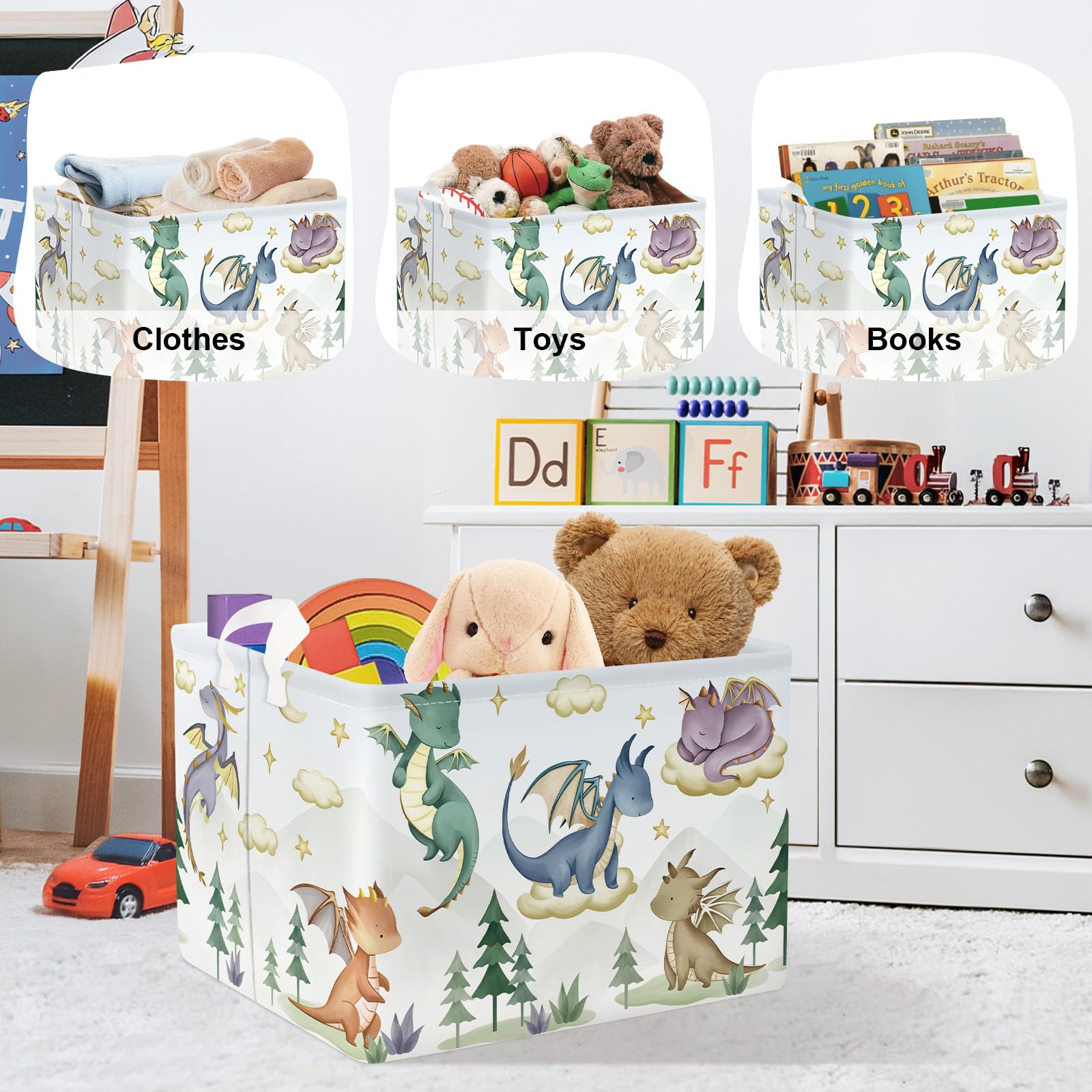 Grande Cesta Ropa Sucia Dino Bonito Plegable Cestos Almacenaje Ropa Juguetes para Padres,Árbol,36L