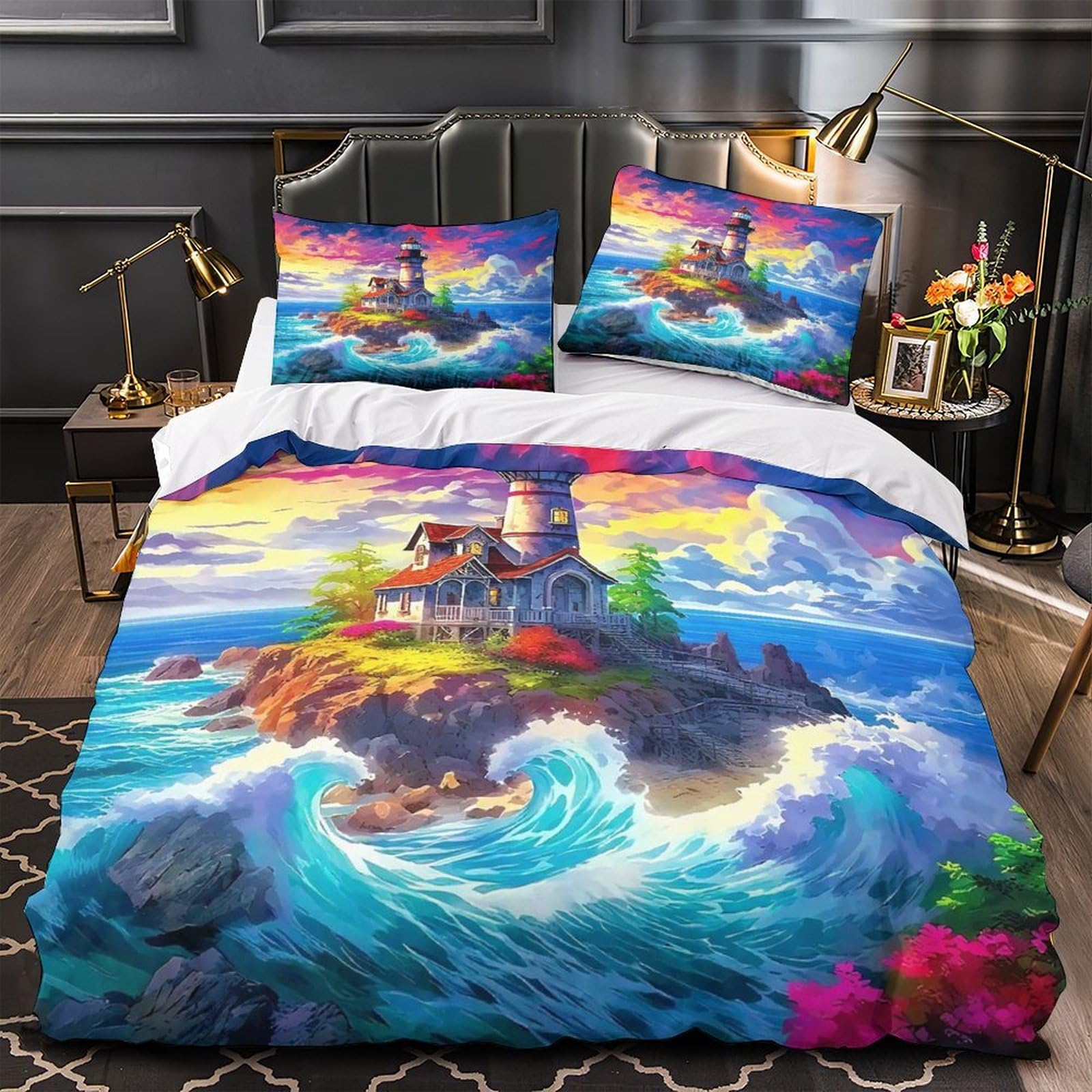 Fini la couette qui glisse avec cette housse de couette phare 3D zip caché