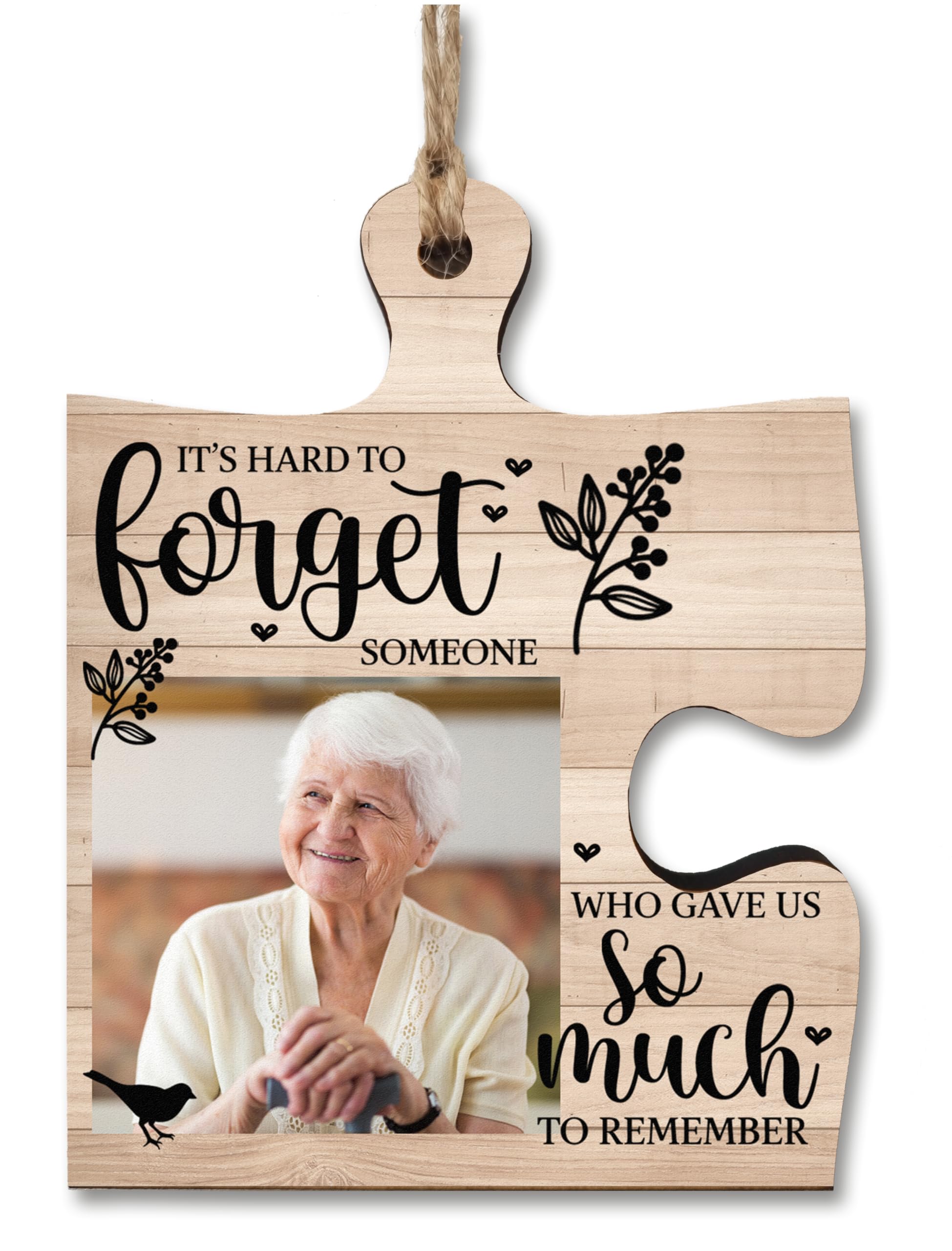 The Plum Penguin Multicolour Personalised Hanging Jigsaw Puzzle Hard To Forget Somone Special Remembrance Sign Photo Ornament