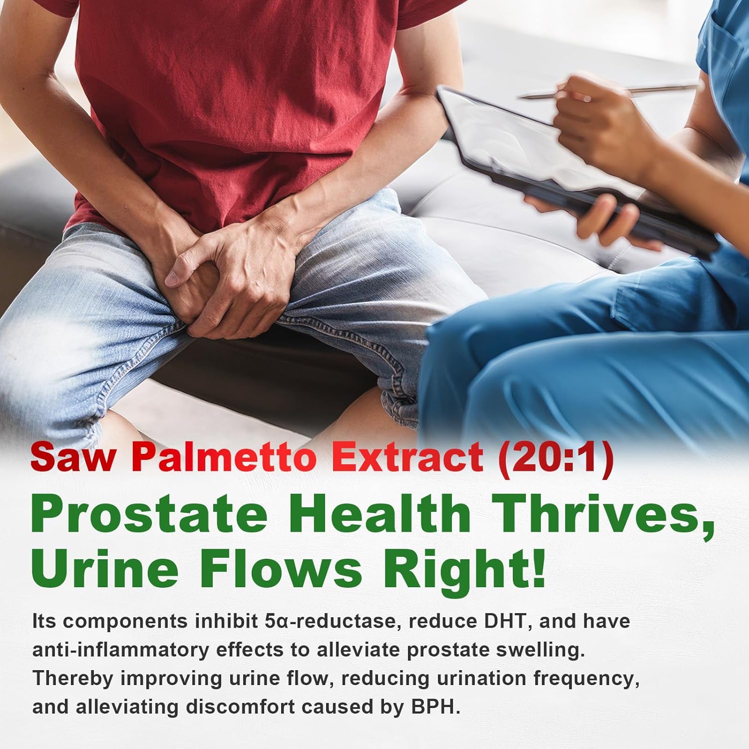 2 Pack Saw Palmetto for Men Gummies, Extra Strength DHT Blocker for Men, with Pumpkin Seed Oil & Biotin, Support Prostate, Urinary Health & Hair Growth, Hormone Balance, Sugar Free, Vegan, 120ct - Image 7