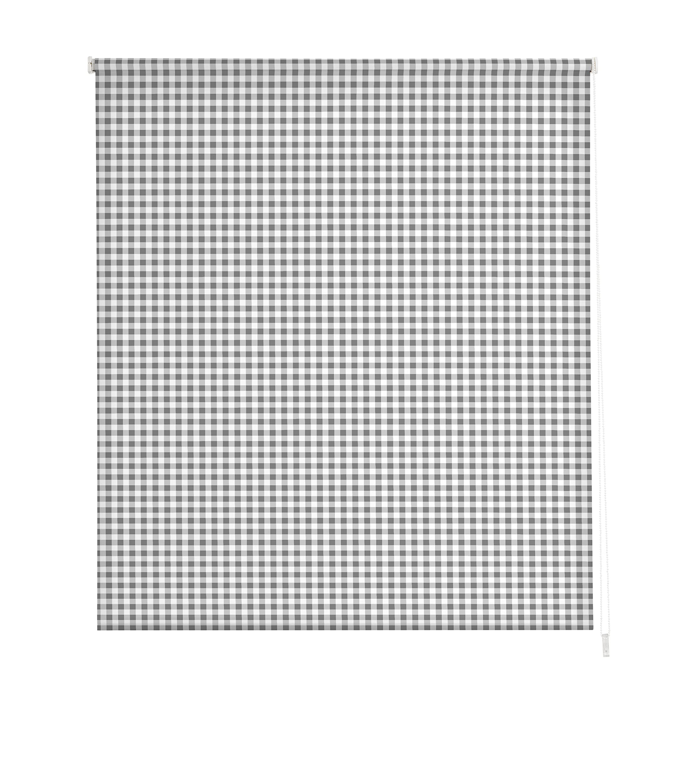 Estoralis Translucent Roller Blind, Digital Print, Vichy-2 Kitchen Grey, 110 x 175 cm (W x H)