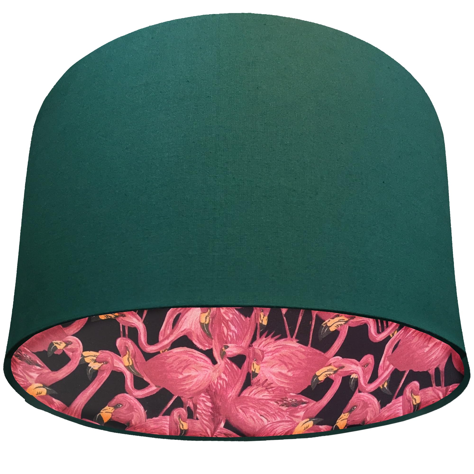 Tropical Flamingo Pink Light Shade with Choice of Colour Lining (Green)