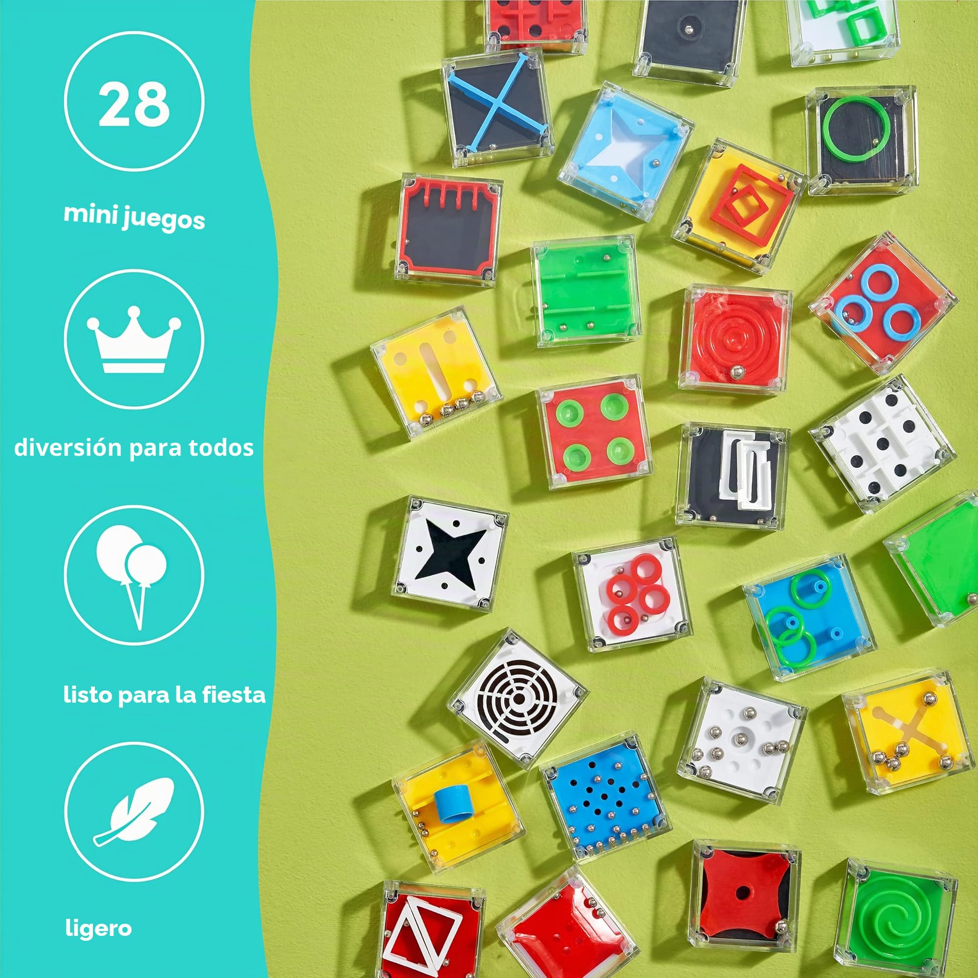 THE TWIDDLERS - 28 Mini Juegos de Rompecabezas para Niños - Rompecabezas en Forma de Cubo Regalar en Fiestas de Cumpleaños y Regalos Comunion para Invitados