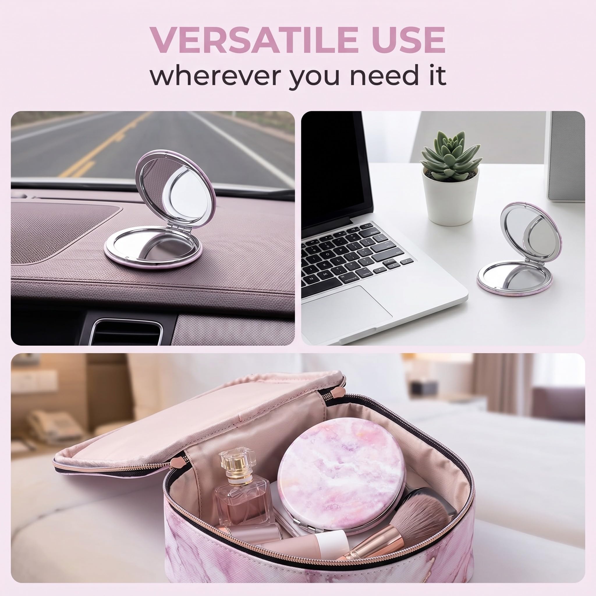 Specchi Cosmetici Compatto Tascabile Elegante, Specchio da toeletta coloratoCompatto e portatile,Regali per ragazze, regali di compleanno