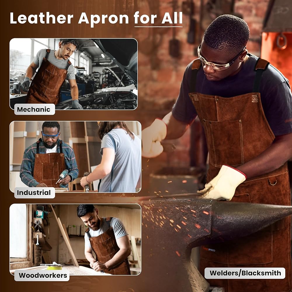 ArmaWEAR Leather Craft Apron 6 Pockets Premium Heavy Duty