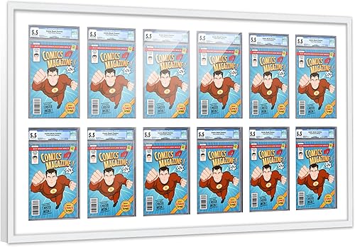 Miniatura 100 de Poster Palooza Marco de cómic con paspartú para 2 cómics CGC, CBCS o PGX Graded Comics – Marco de cómic negro para cómics de 8.125 x 13 pulgadas