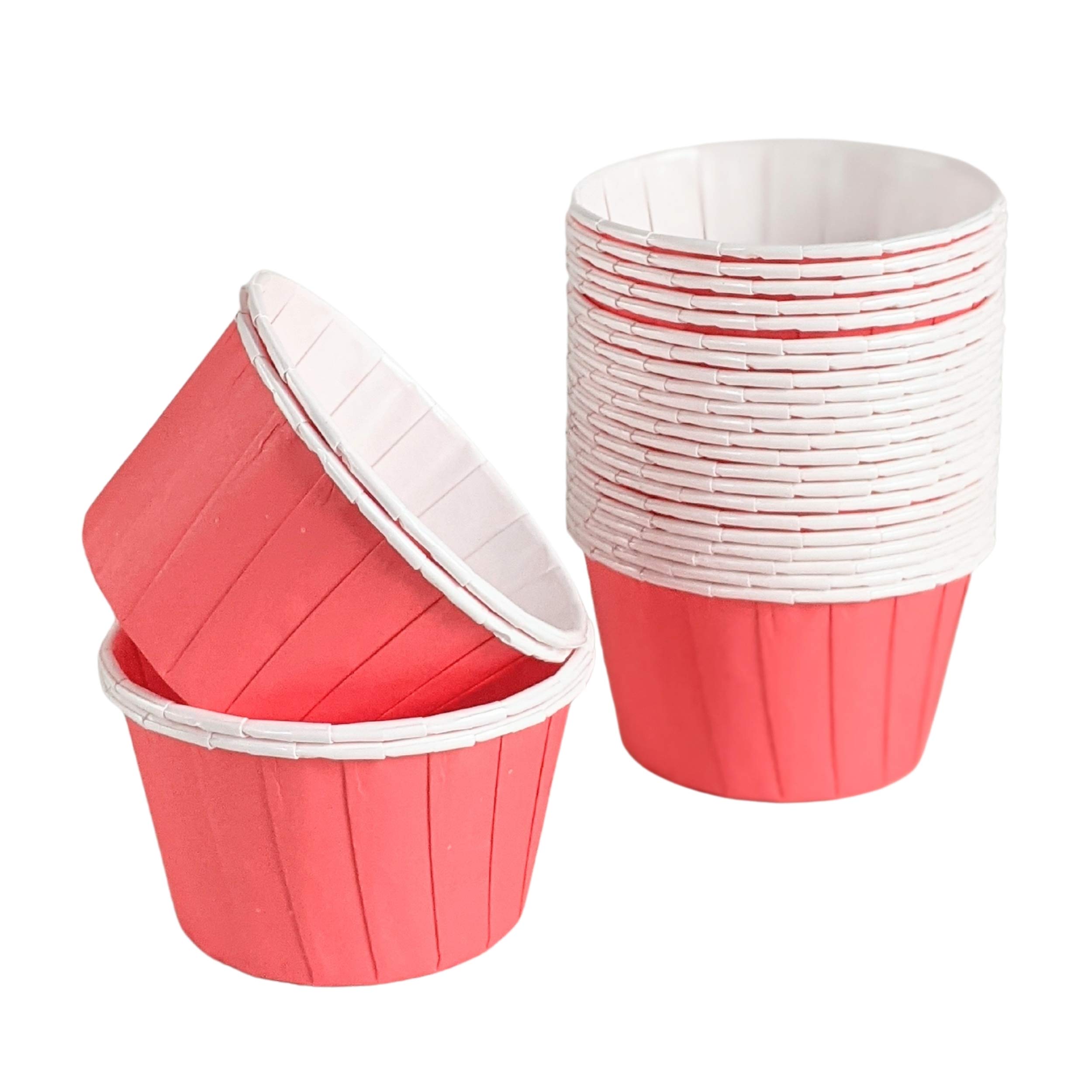 Cups & Cases 72 Pack Solid Red Pleated Baking Cups Standard Size Cupcake Cases