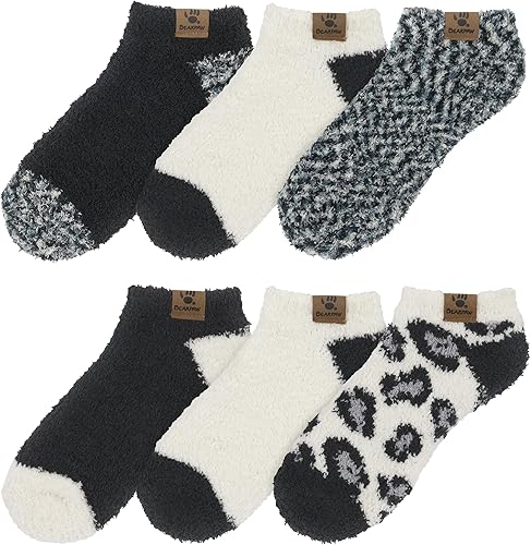 Miniatura 3 de BEARPAW Paquete de 6 pares de calcetines de descanso acogedores súper suaves y cálidos para mujer, varios colores, estampados en el tobillo y