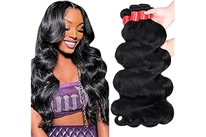Borchan 4 Bundles Human Hair Body Wave 18 20 22 24 Inch,...