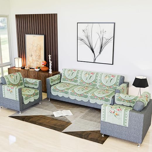 Kuber Industries Sofa Cover | Net Sofa Slipcover Set | 5 Seater Sofa Cover with Arms for Hall | Couch Sofa Cover Set | Sof...