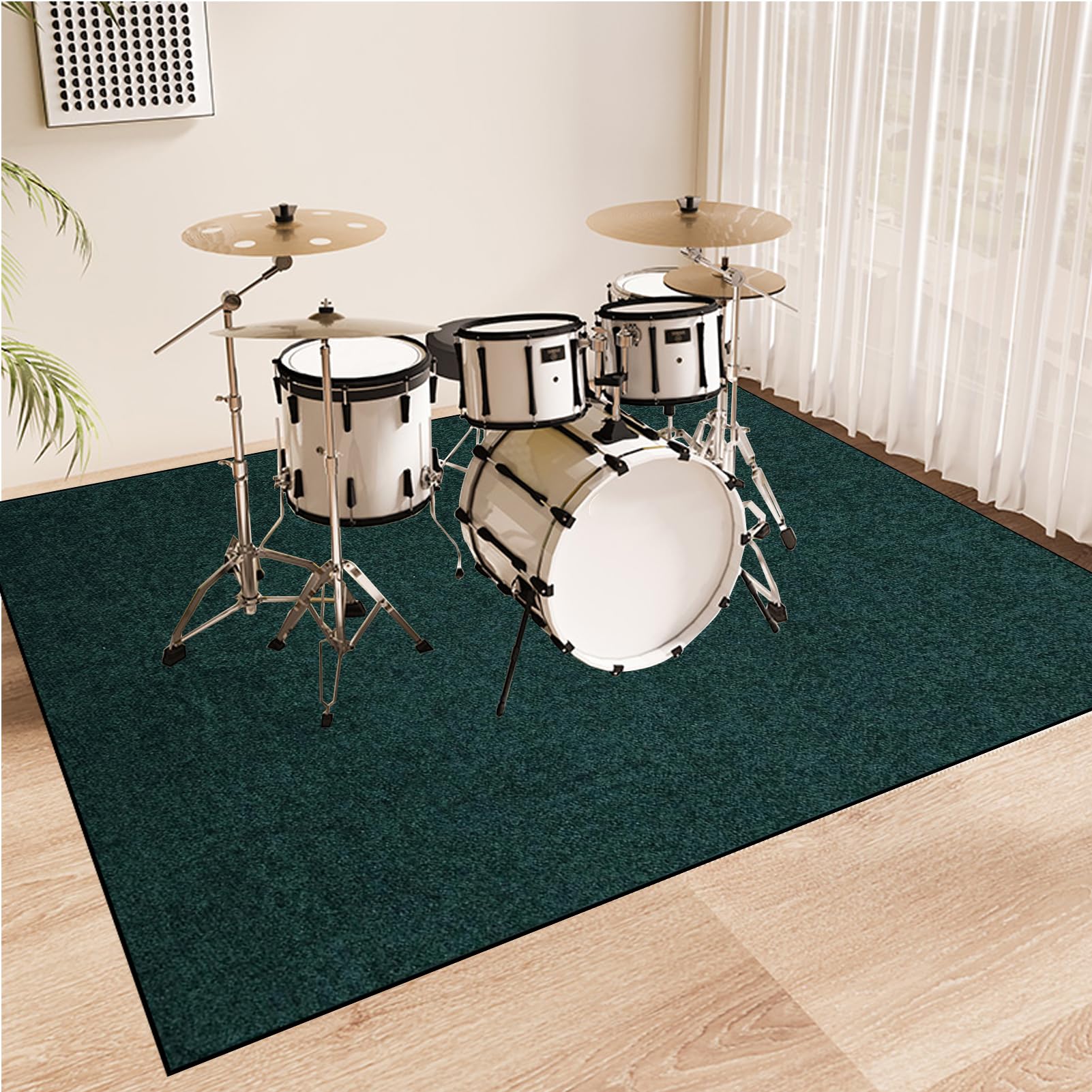 Tappeto antiscivolo per batteria, insonorizzato, per strumenti acustici ed elettronici, ideale per sale di registrazione, 160 x 140 cm