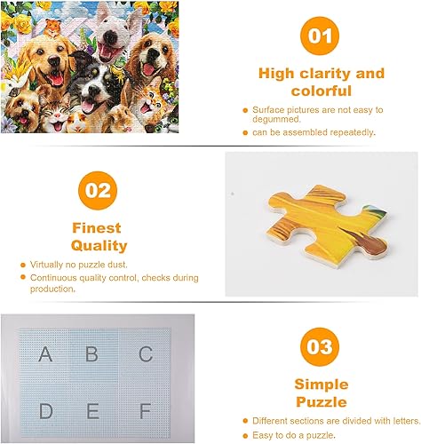 Miniatura 5 de Rompecabezas para adultos de 1000 piezas, Happy Pets  Piezas gruesas y resistentes que encajan perfectamente  Actividad familiar desafiante  27 x 20