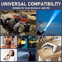 Vista 2 de Batería de iones de litio de 3.7 V 18650, batería recargable de 1800 mAh, paquete de 2 para faros, luces solares, controles remotos, mini