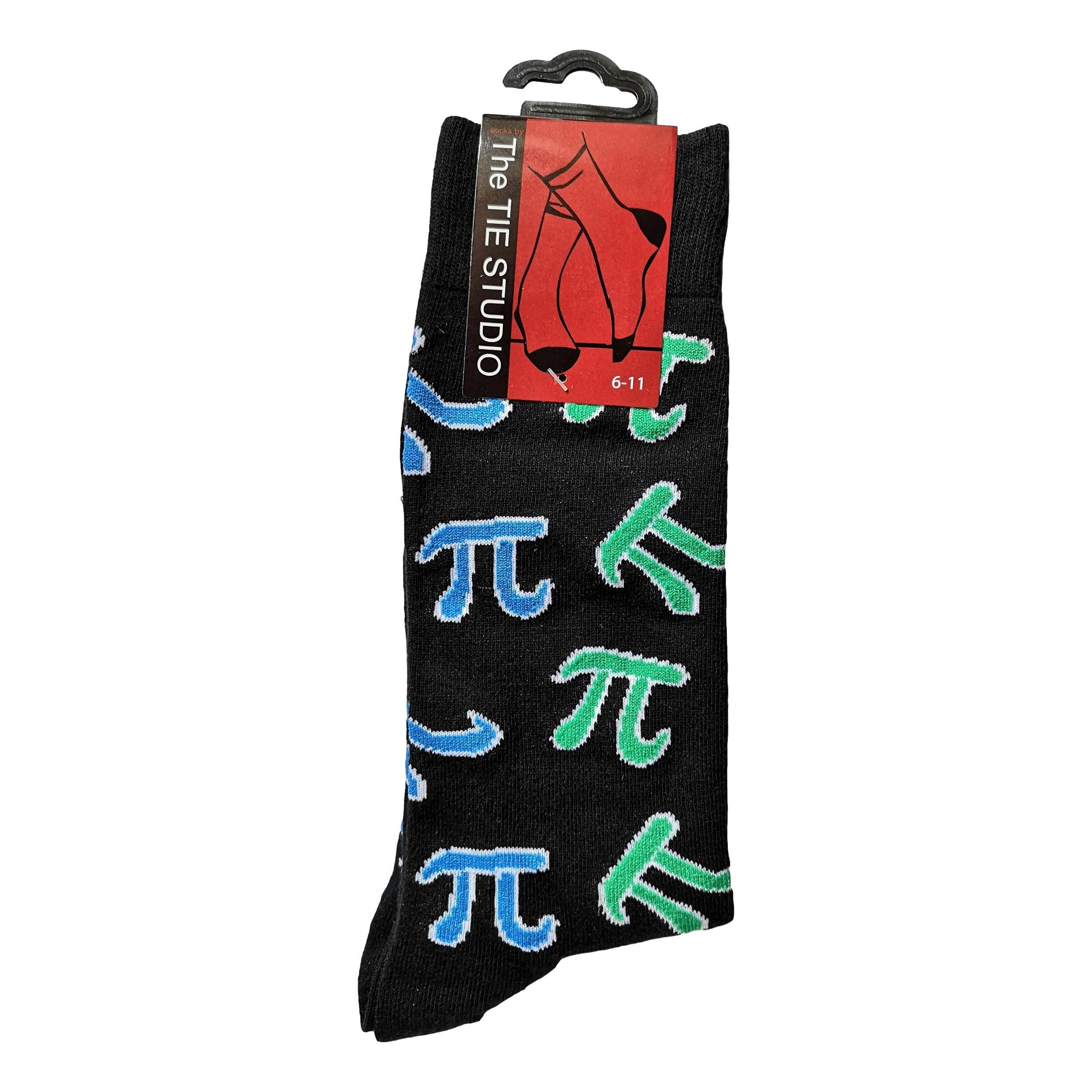 Tie Studio PI Symbols on Black Unisex Novelty Ankle Socks Adult Size 6-11