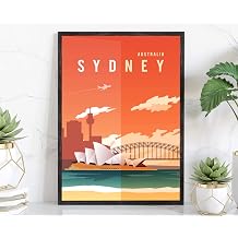 Sydney/Australia, Retro Style Travel Poster, Vintage Rustic Poster Print, Home Office Wall Decoration, Sydney/Australia Country Map Poster - 12 * 18 Inches