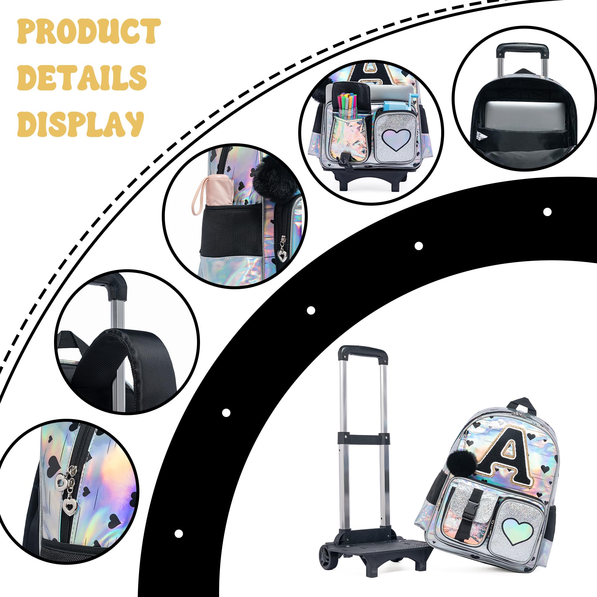 HTgroce Mochilas Trolley Escolares para Niñas para la Escuela Primaria