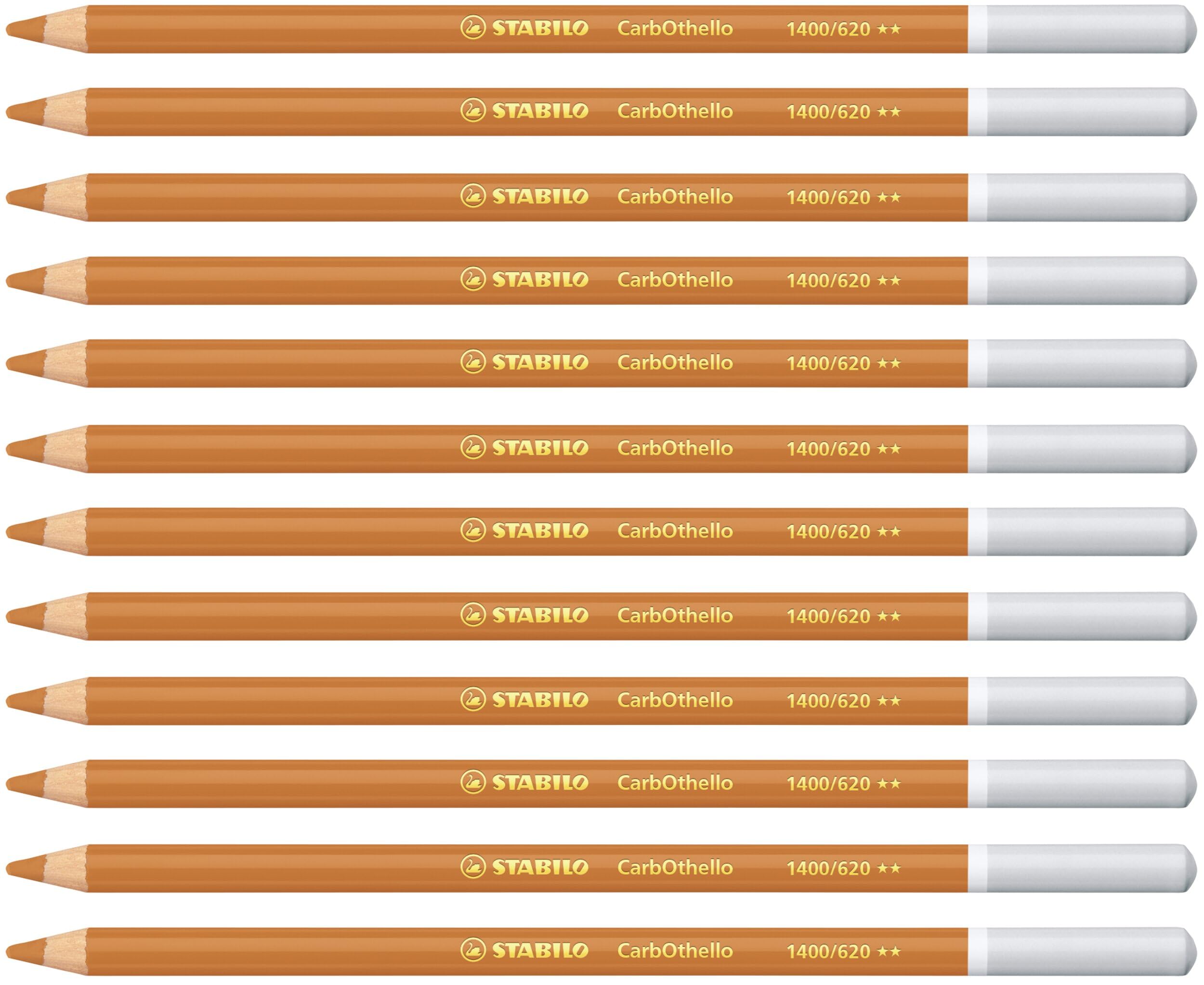 STABILO CarbOthello - Chalk-Pastel Pencil - Pack of 12 - Burnt Ochre