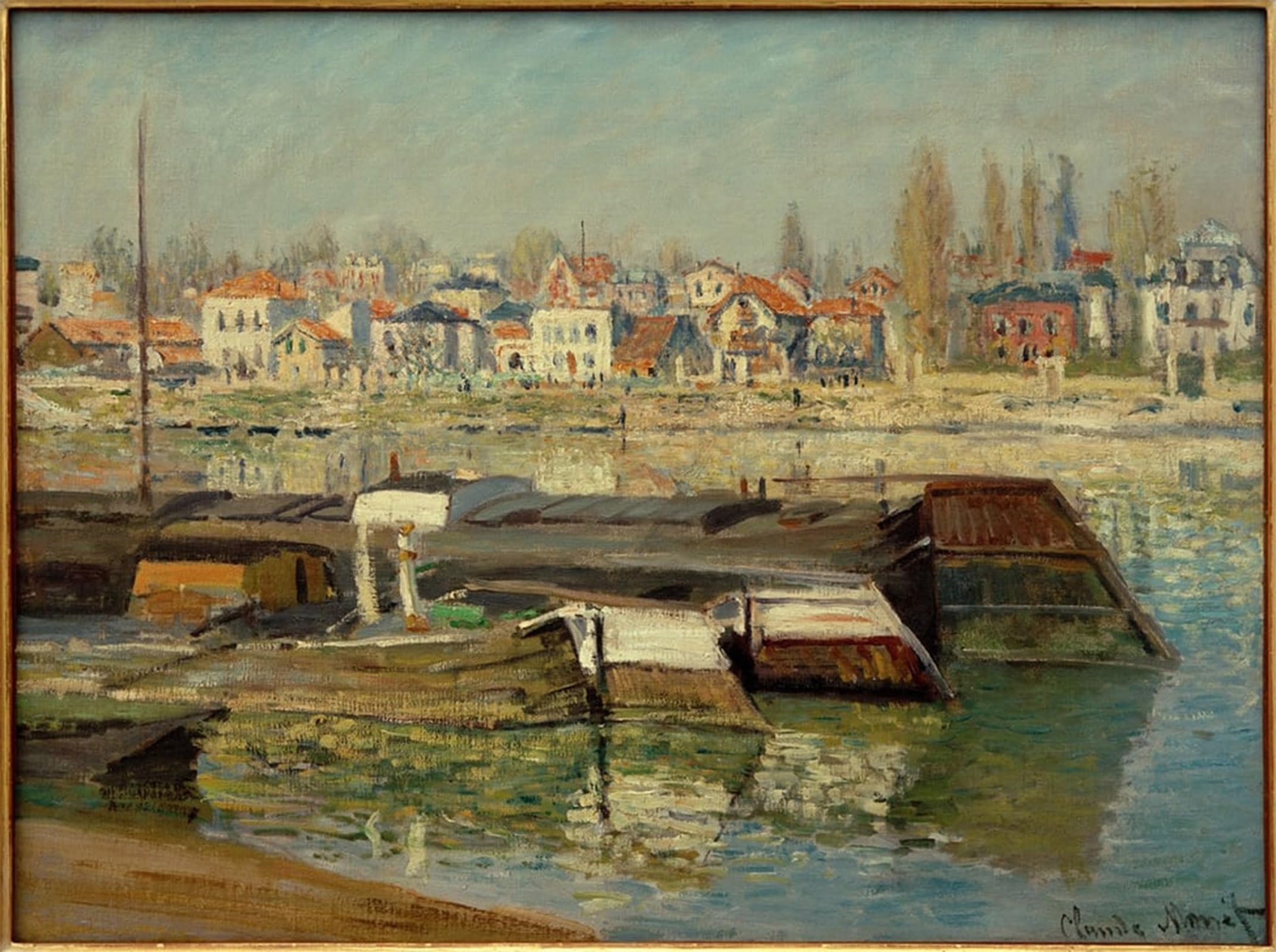 POSTERIIk Famous Modern Artwork Art Mural the Seine At Asnières by Claude Monet Oil Paintings Pictures for Home Decor 60x90cm