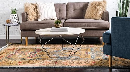 Miniatura 3 de Unique Loom Sahand Collection - Alfombra tradicional geométrica clásica azul marino (2 pies 2 pulgadas x 3 pies)