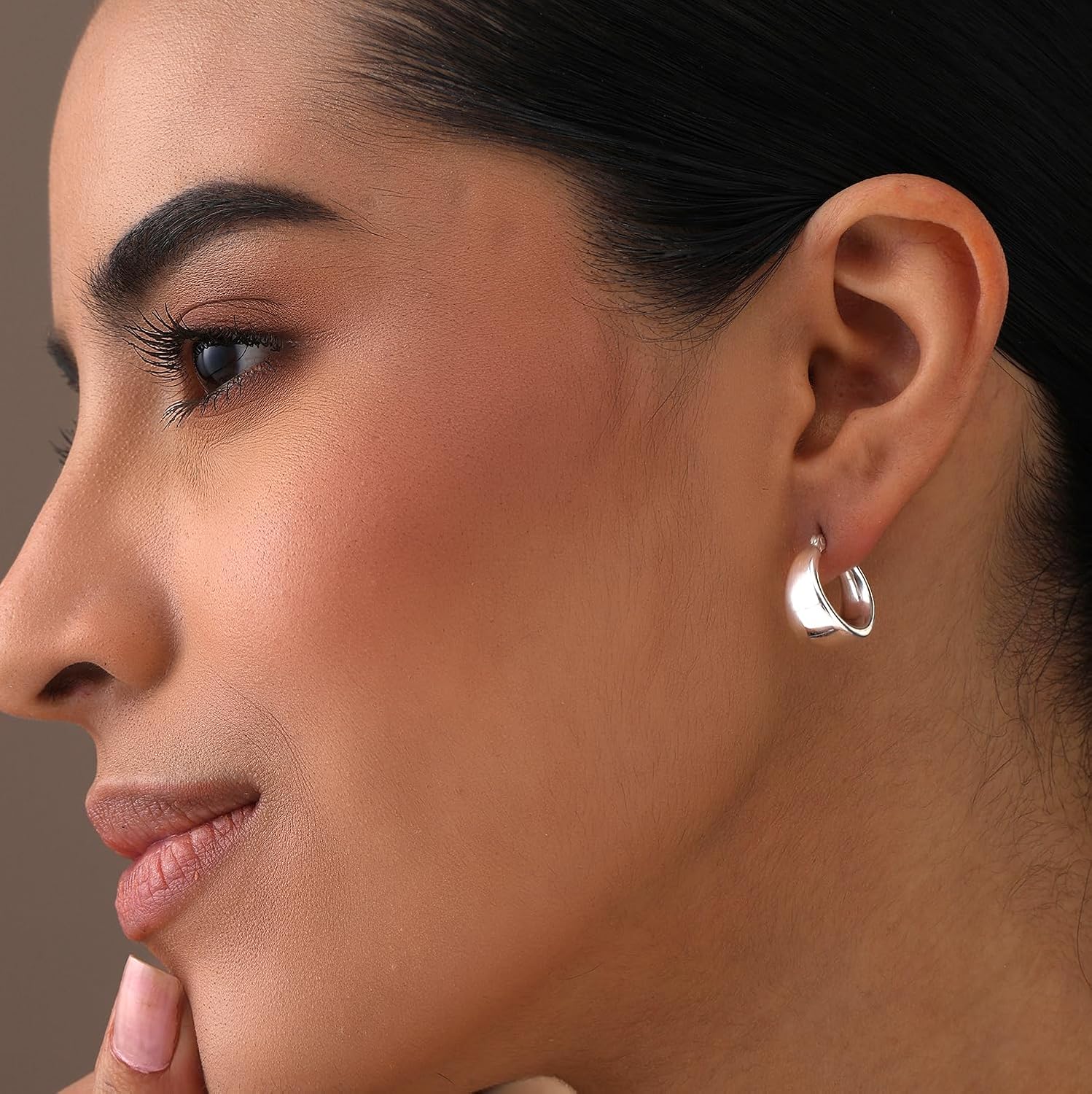LeCalla 925 Sterling Silver Small Earring Hoops for Women | Lightweight Small Beaded Round Hoop Earrings | Twisted Classic Beads Ball Hoops Earring